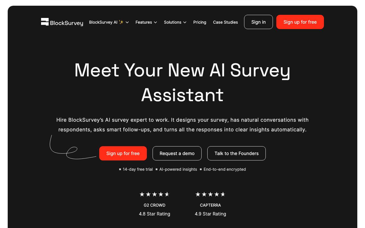 BlockSurvey website preview