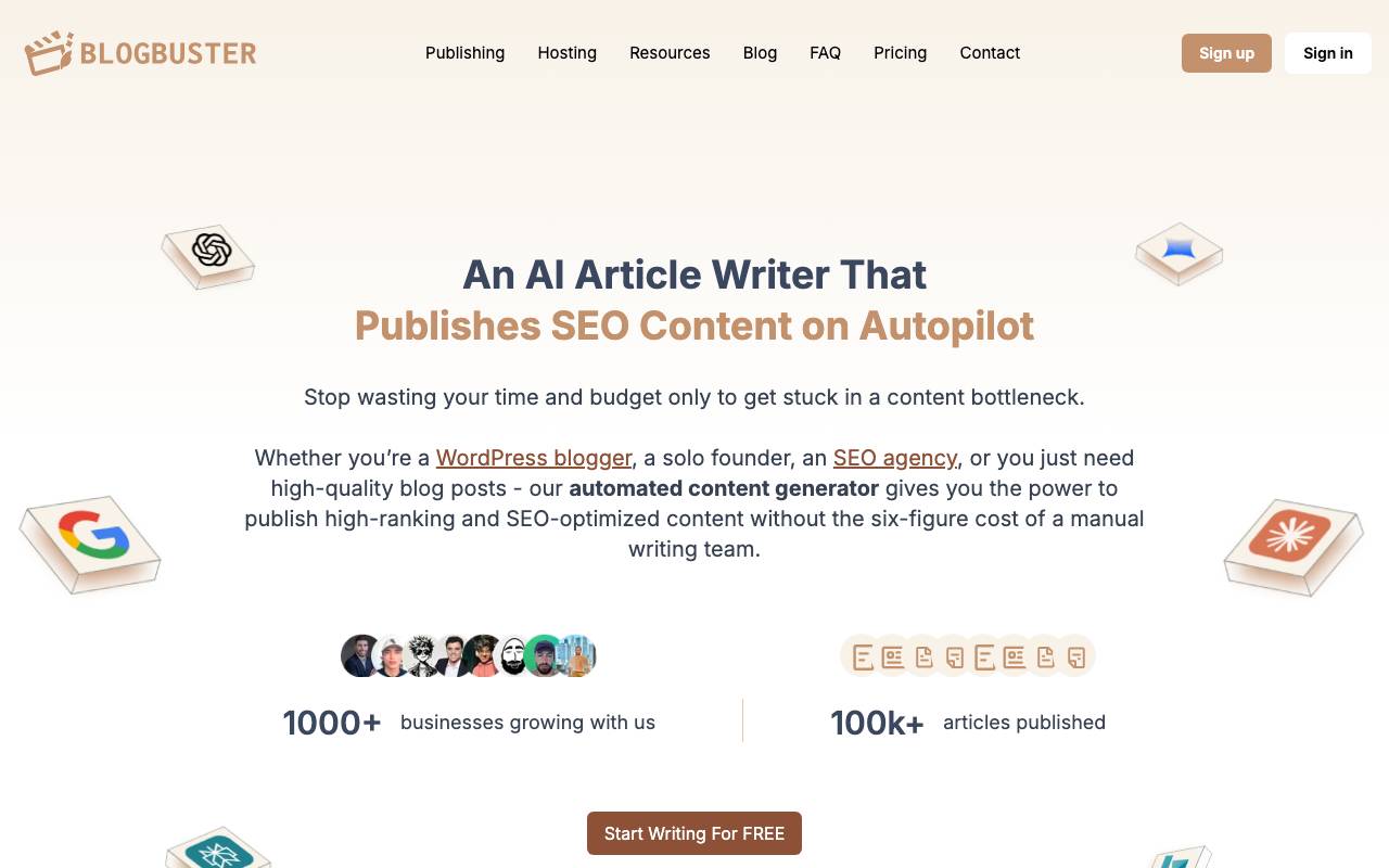 BlogBuster website preview