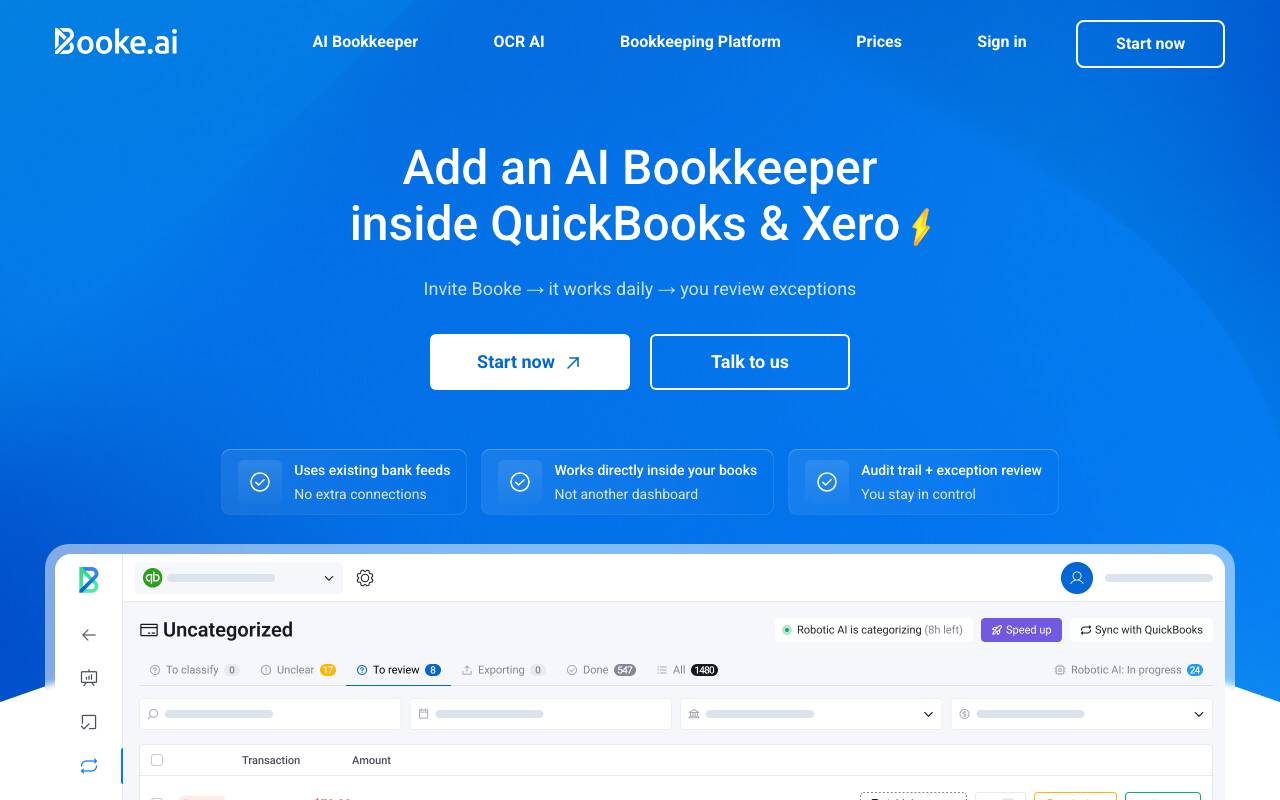 Booke AI website preview
