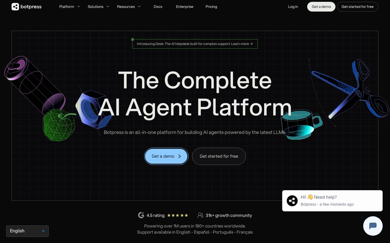 Botpress website preview