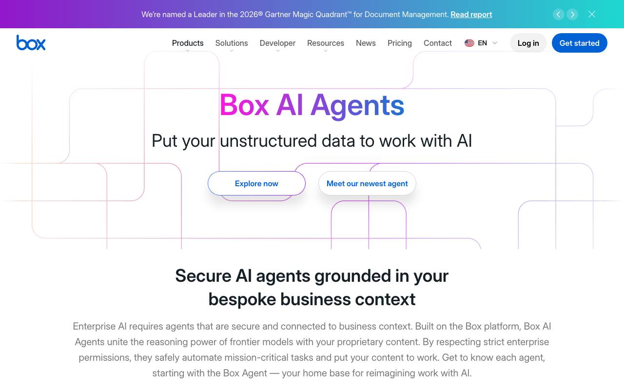 Box AI Agents website preview