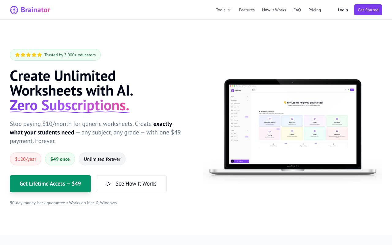 Brainator website preview