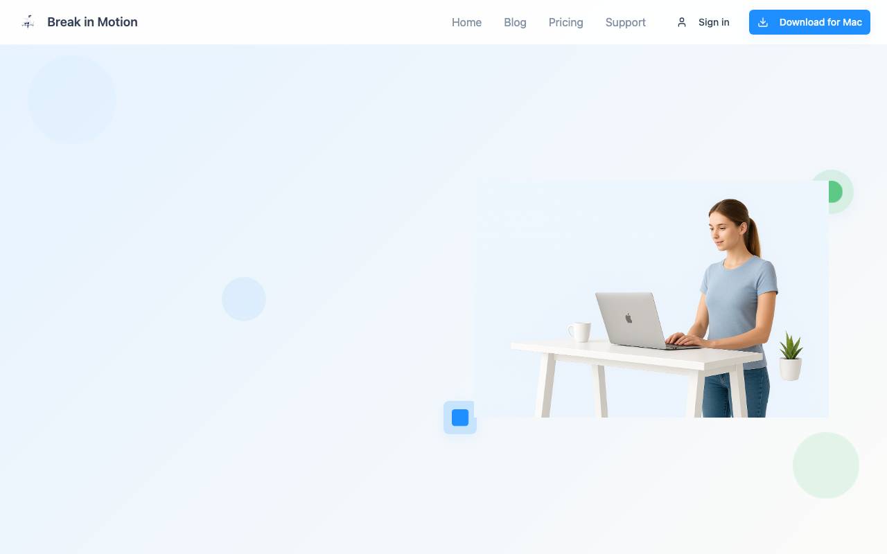 Break in Motion website preview