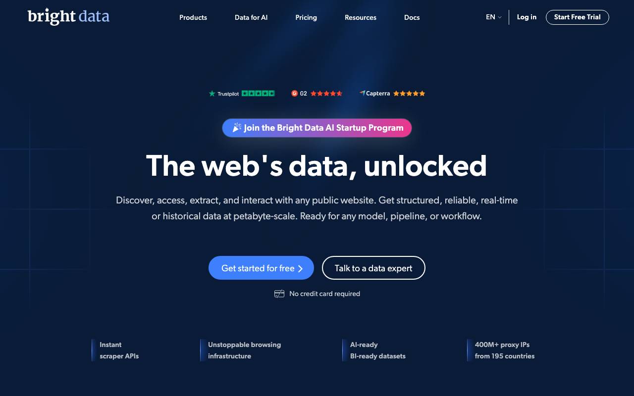 Bright Data website preview