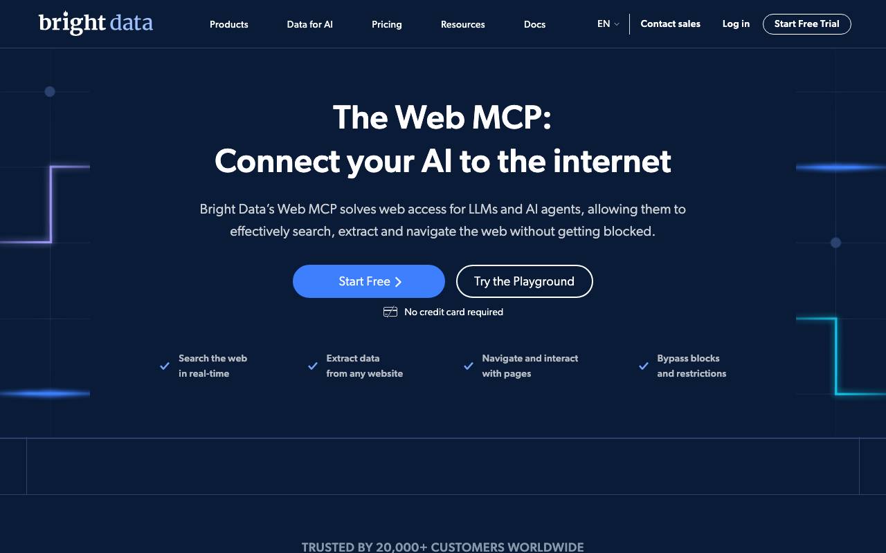 Bright Data Web MCP website preview