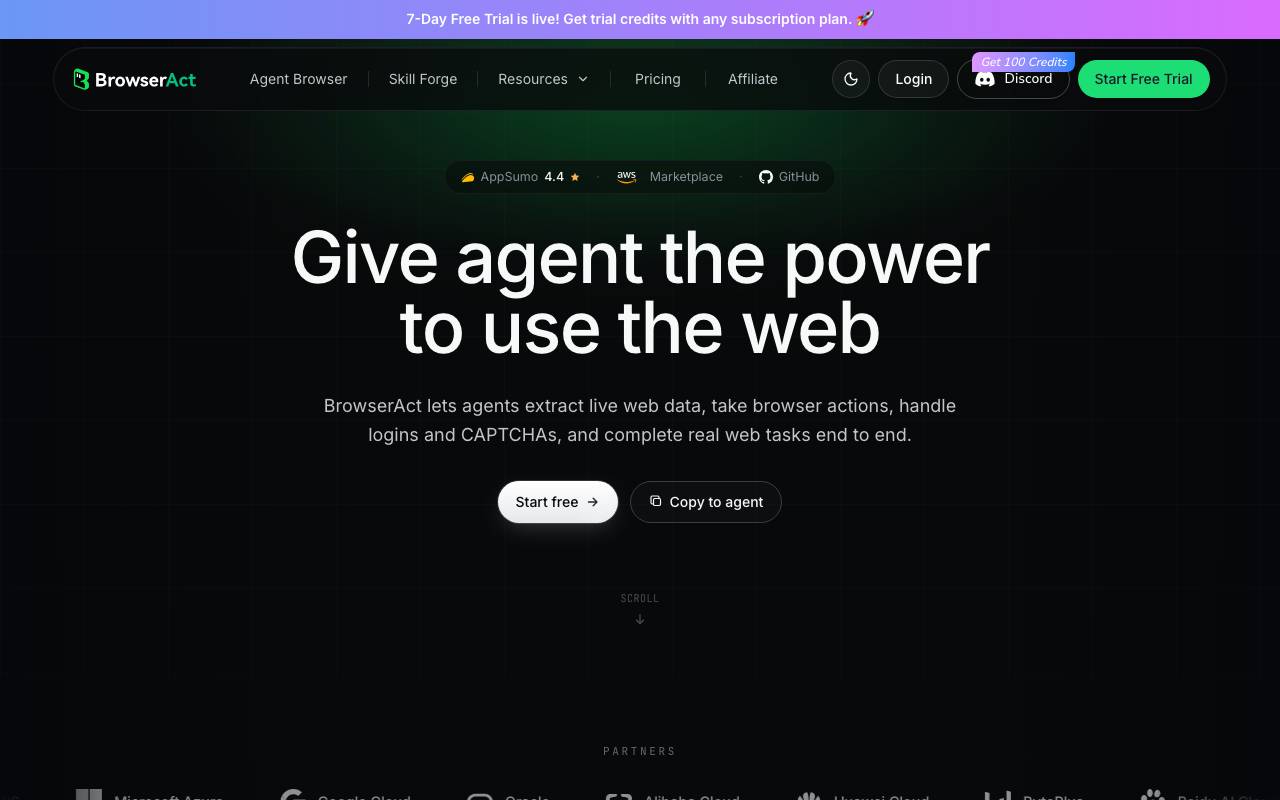 BrowserAct website preview