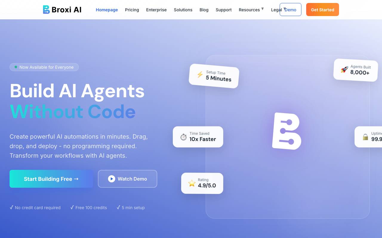 Broxi AI website preview
