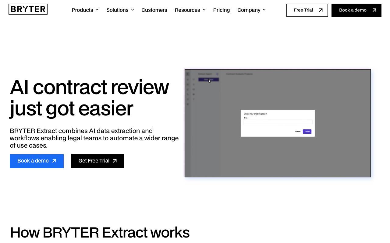 Bryter Extract website preview