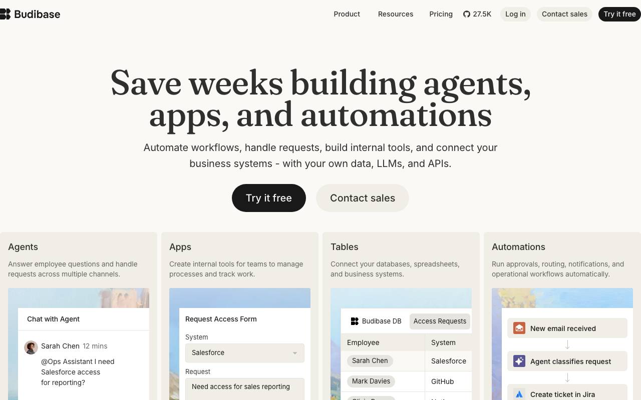 Budibase website preview
