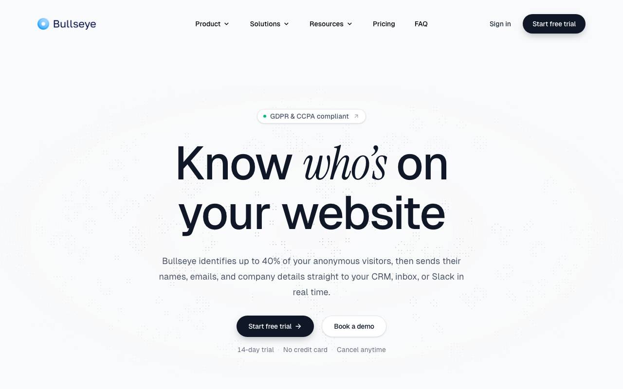Bullseye website preview