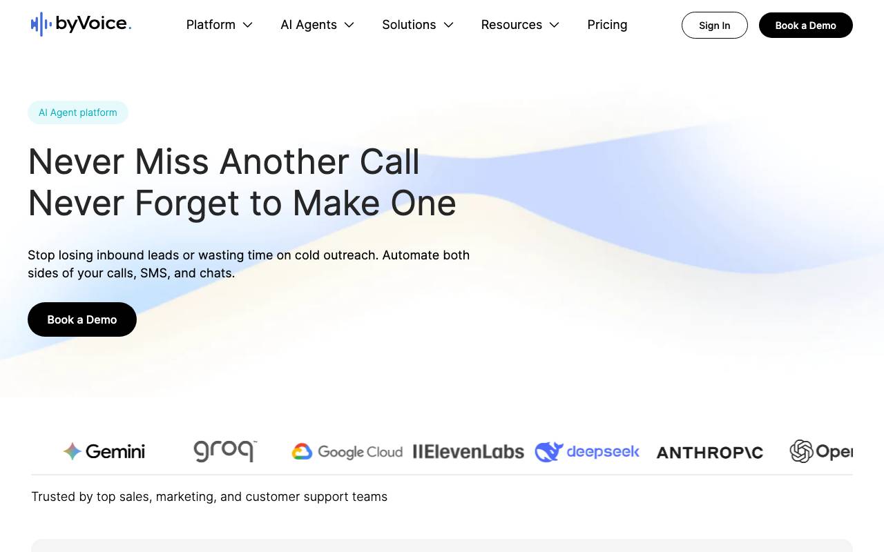 byVoice website preview