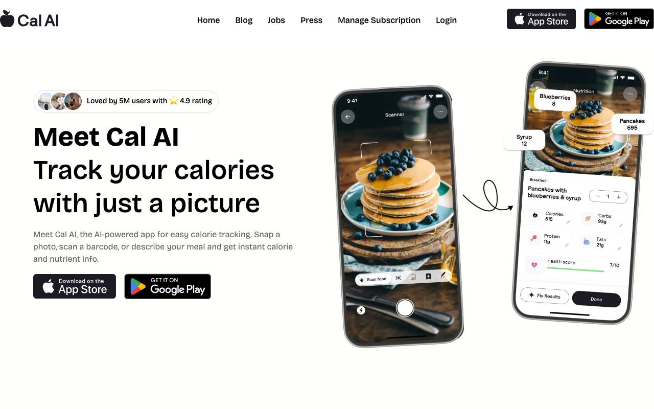 Cal AI website preview