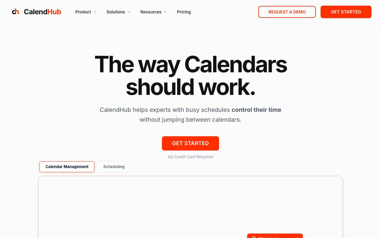 CalendHub website preview