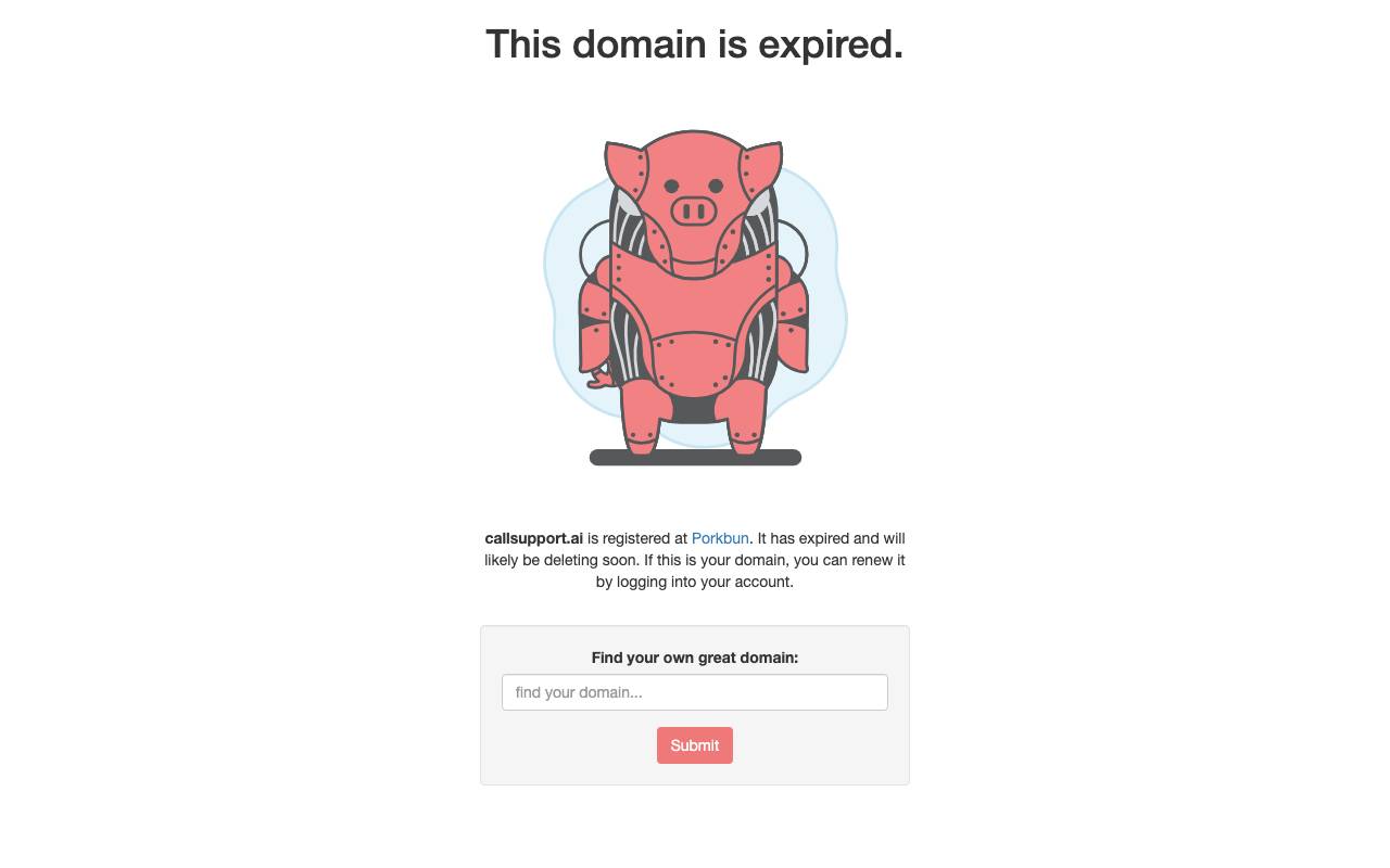Call Support AI website preview