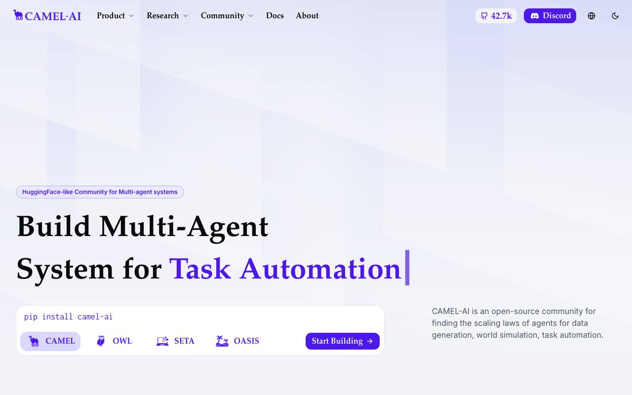 CAMEL website preview