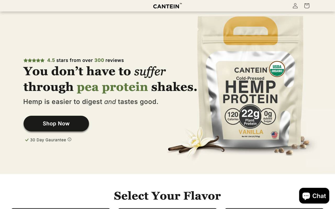 Cantein website preview