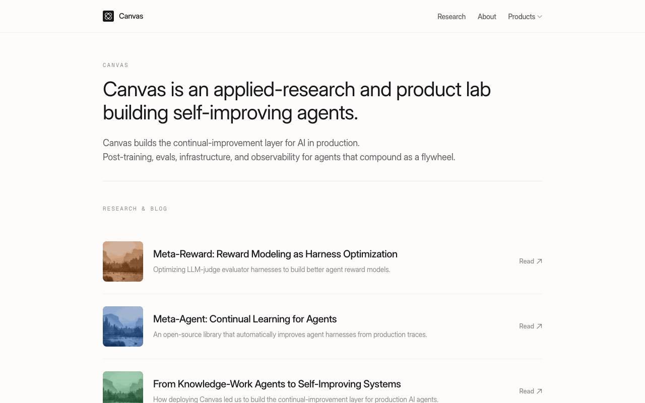 Canvas website preview