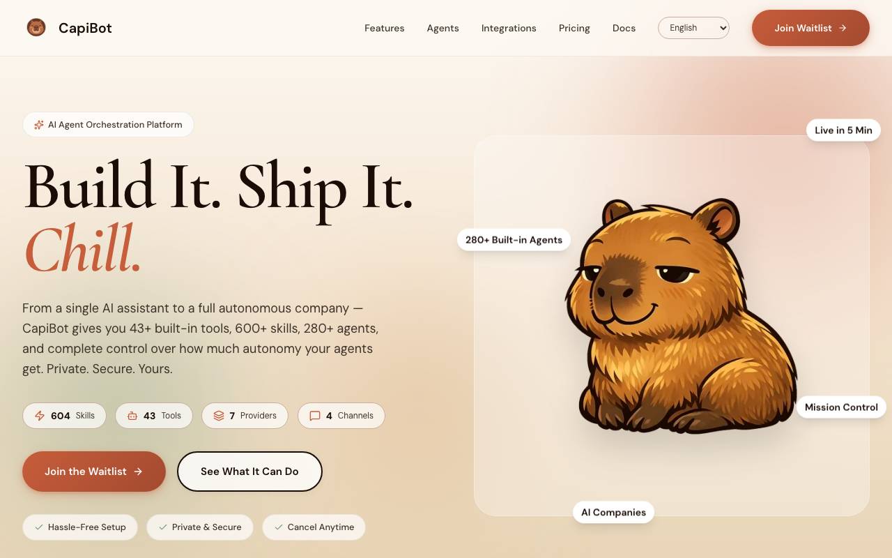 CapiBot website preview
