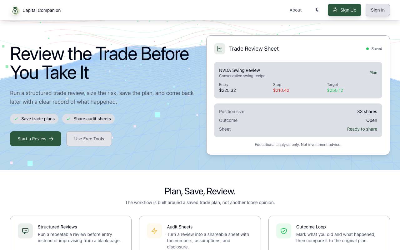 Capital Companion website preview