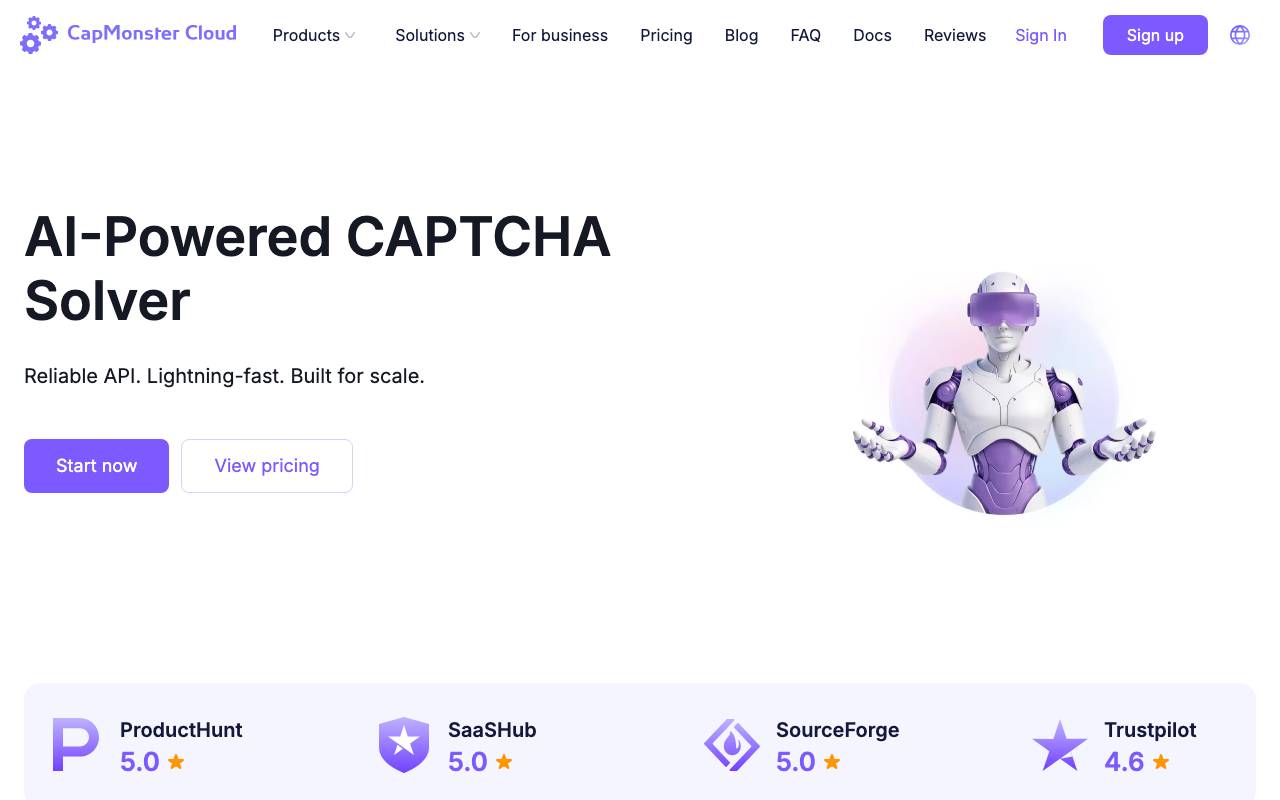 CapMonster Cloud website preview