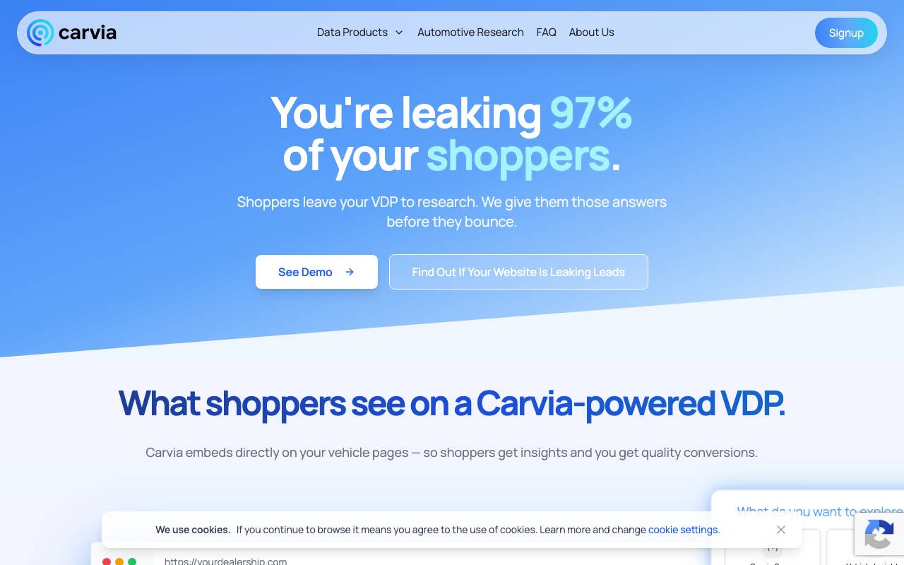 Carvia.ai website preview