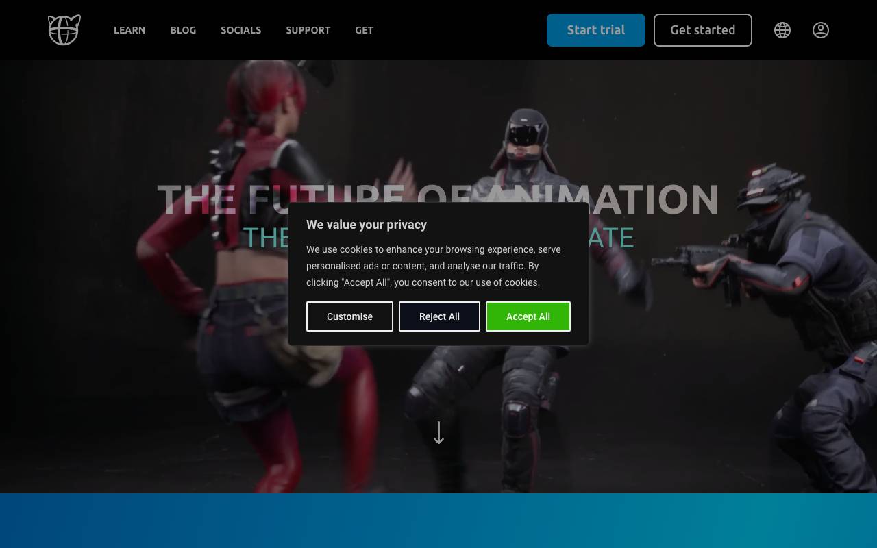 Cascadeur website preview