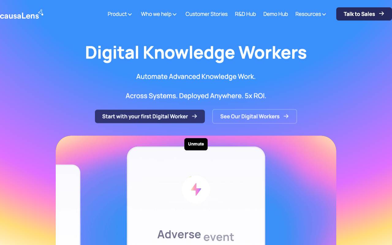 causaLens AI website preview