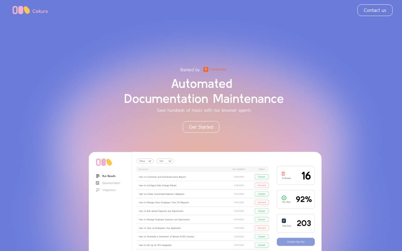 Cekura (YC F24) website preview