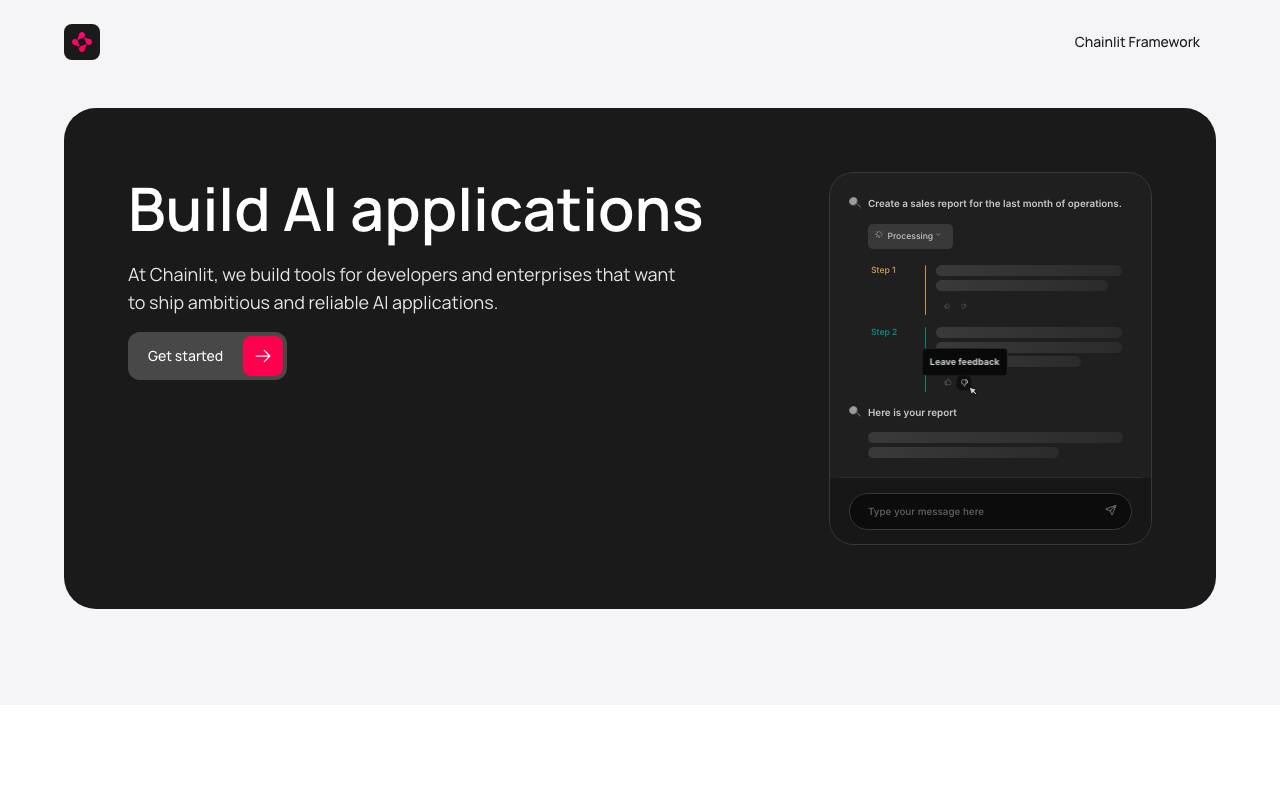 Chainlit website preview