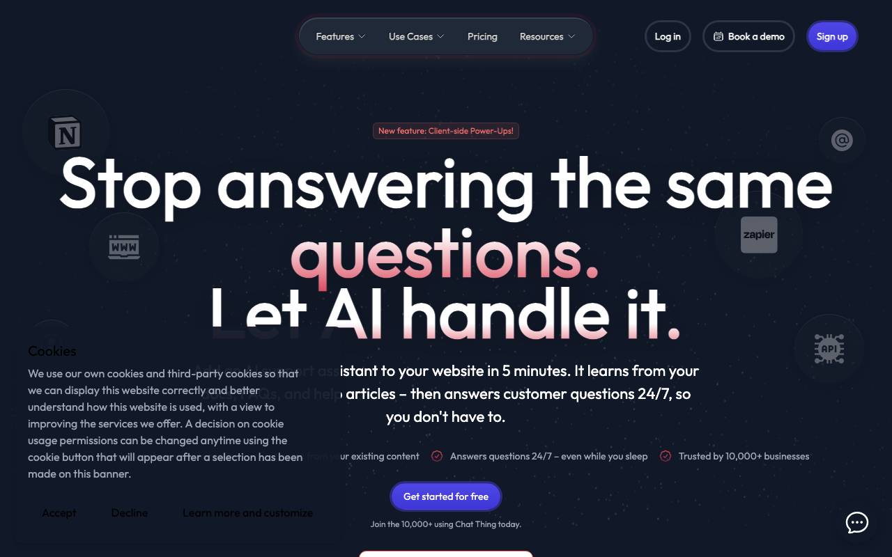 Chat Thing website preview