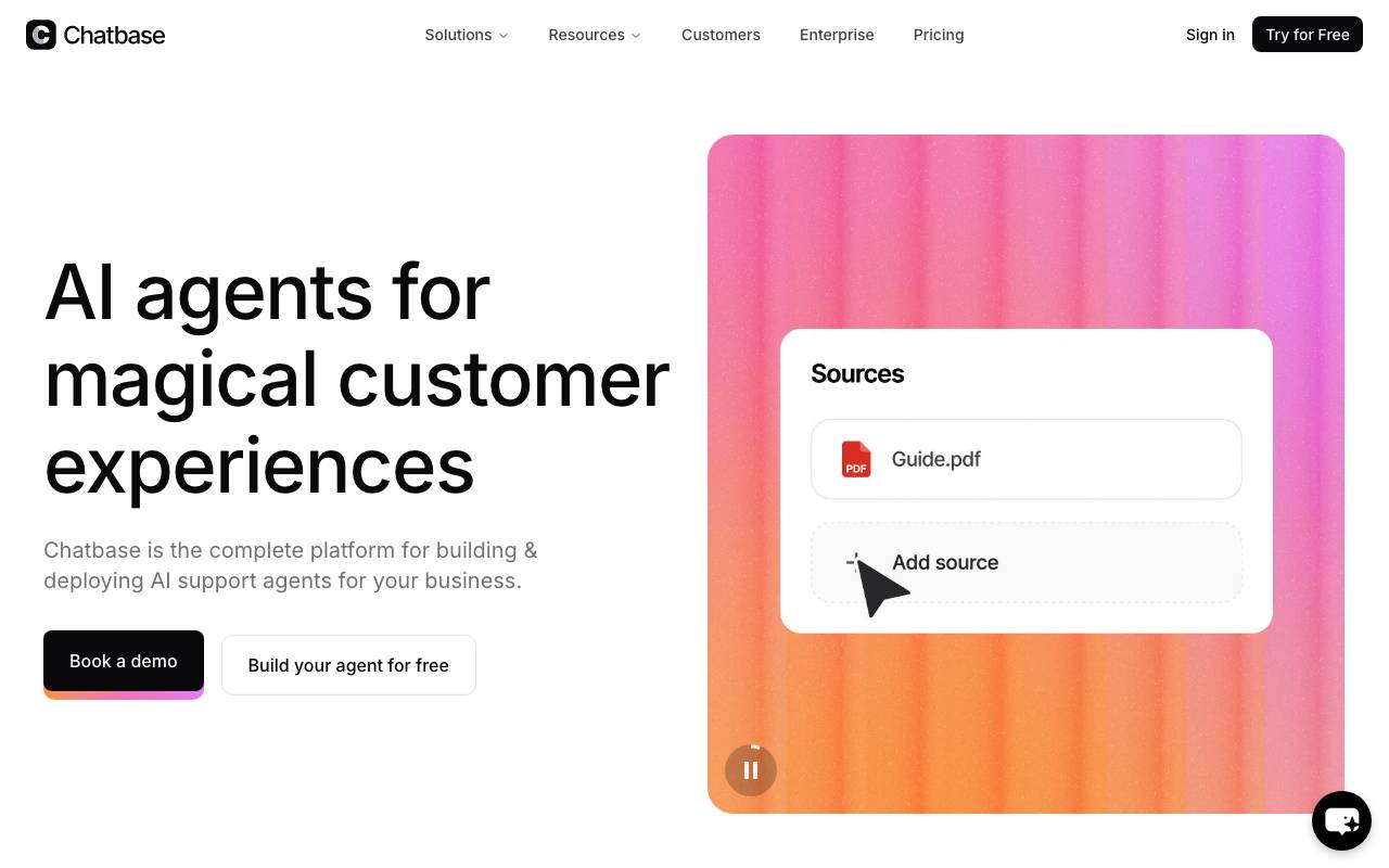 Chatbase website preview