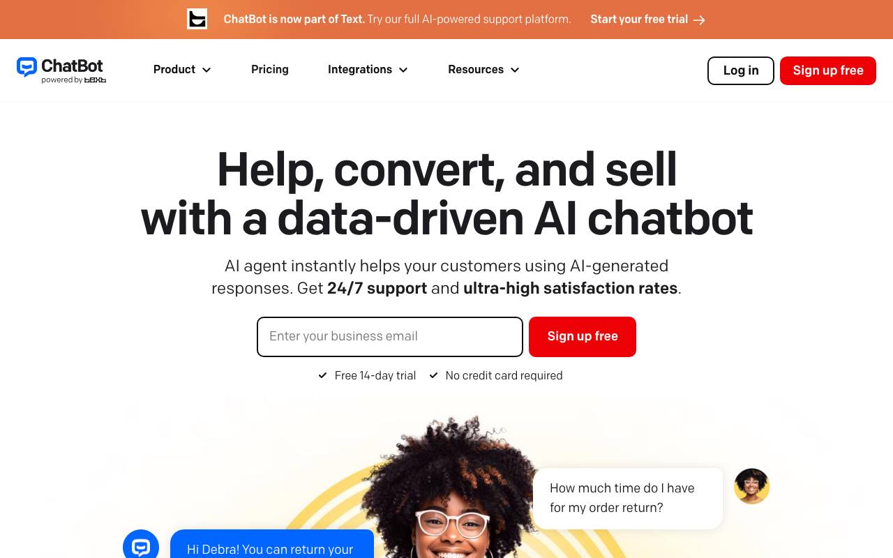 ChatBot.com website preview