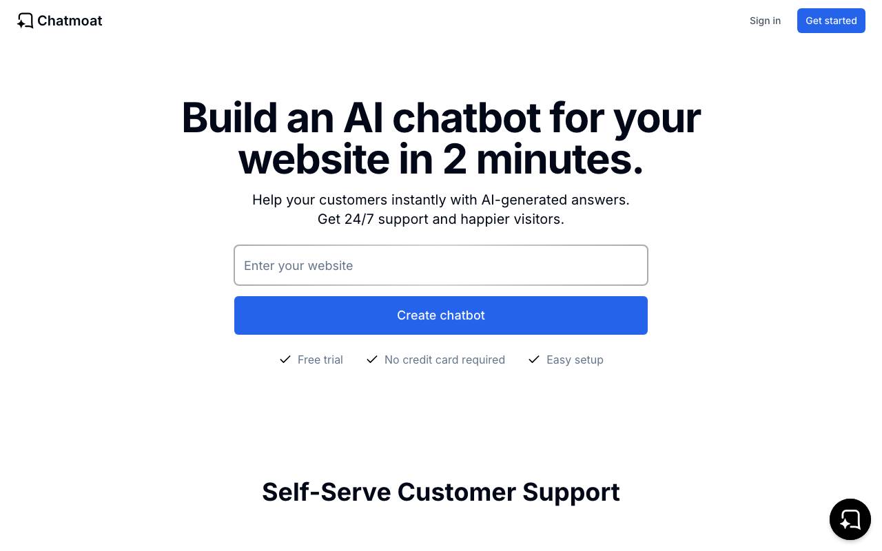 Chatmoat website preview