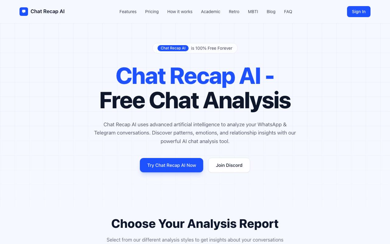 chatrecap website preview