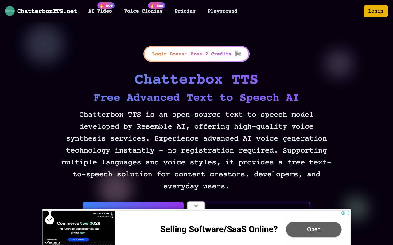ChatterBoxTTS website preview