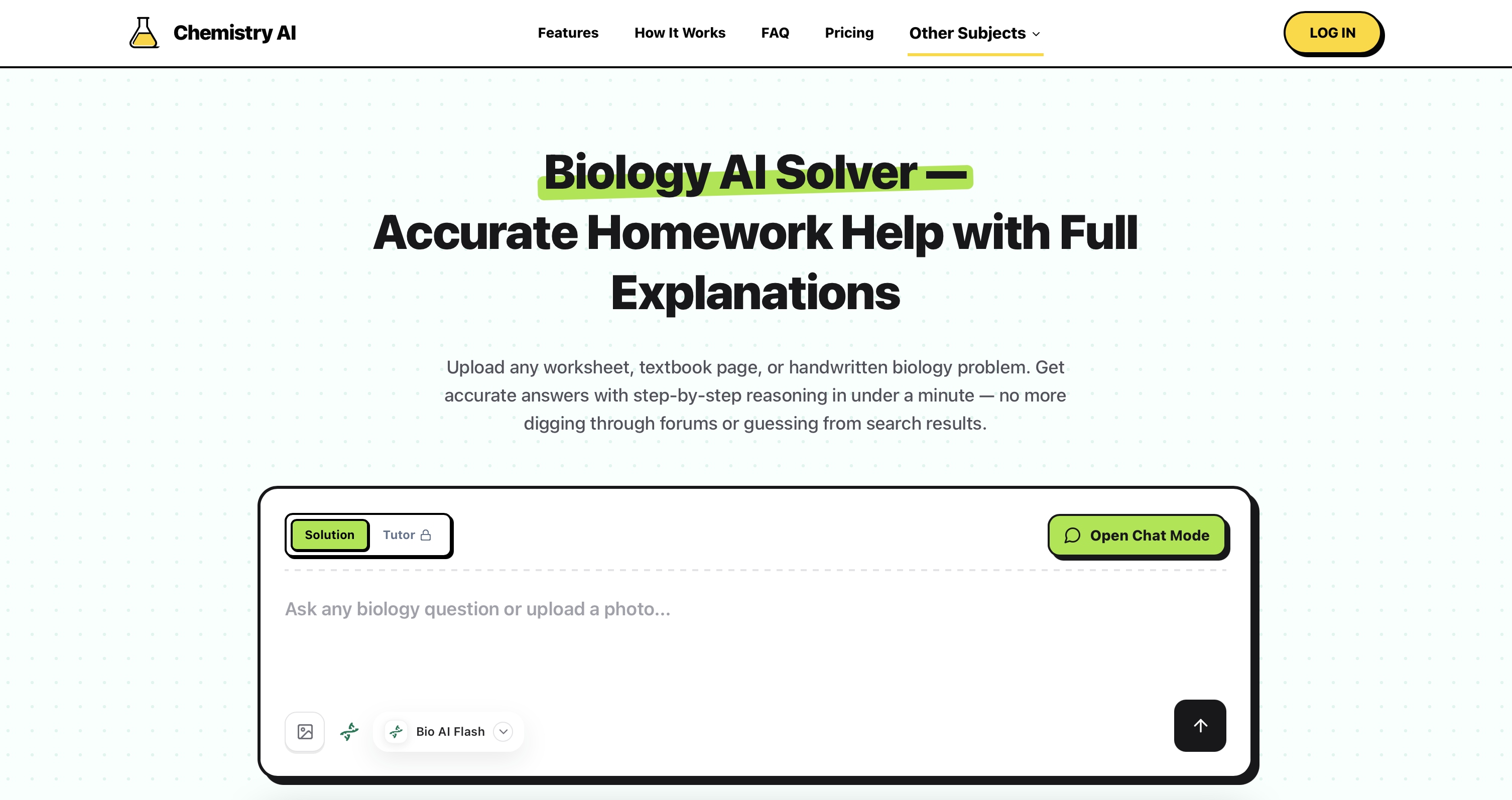 Biology AI interface preview