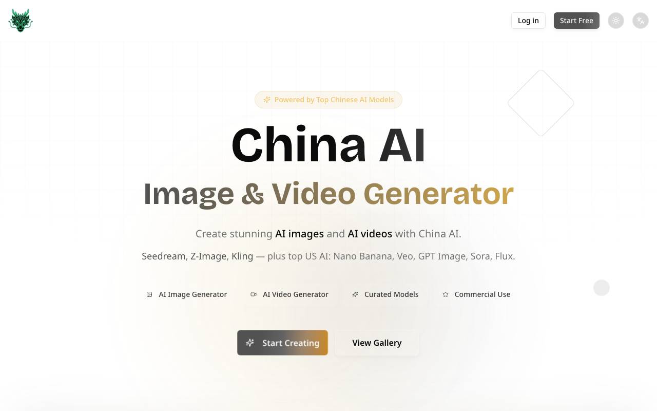China AI website preview