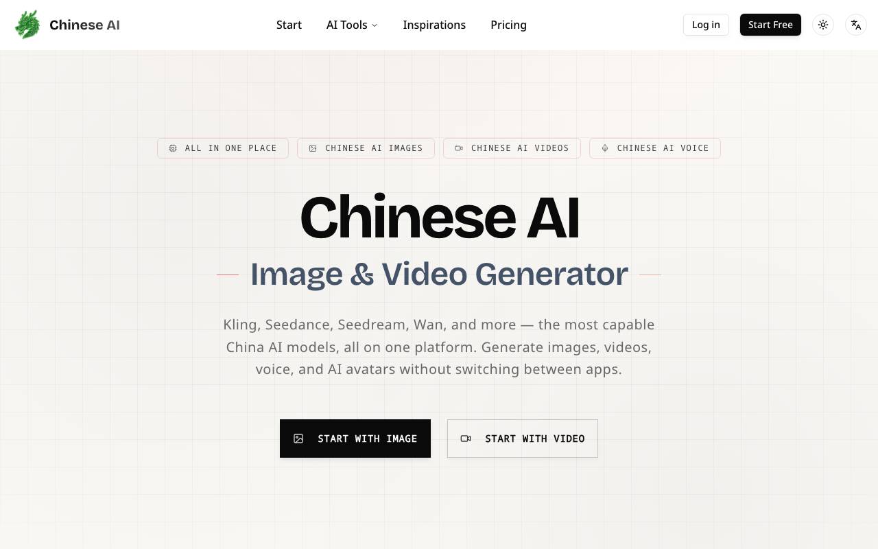 Chinese AI website preview