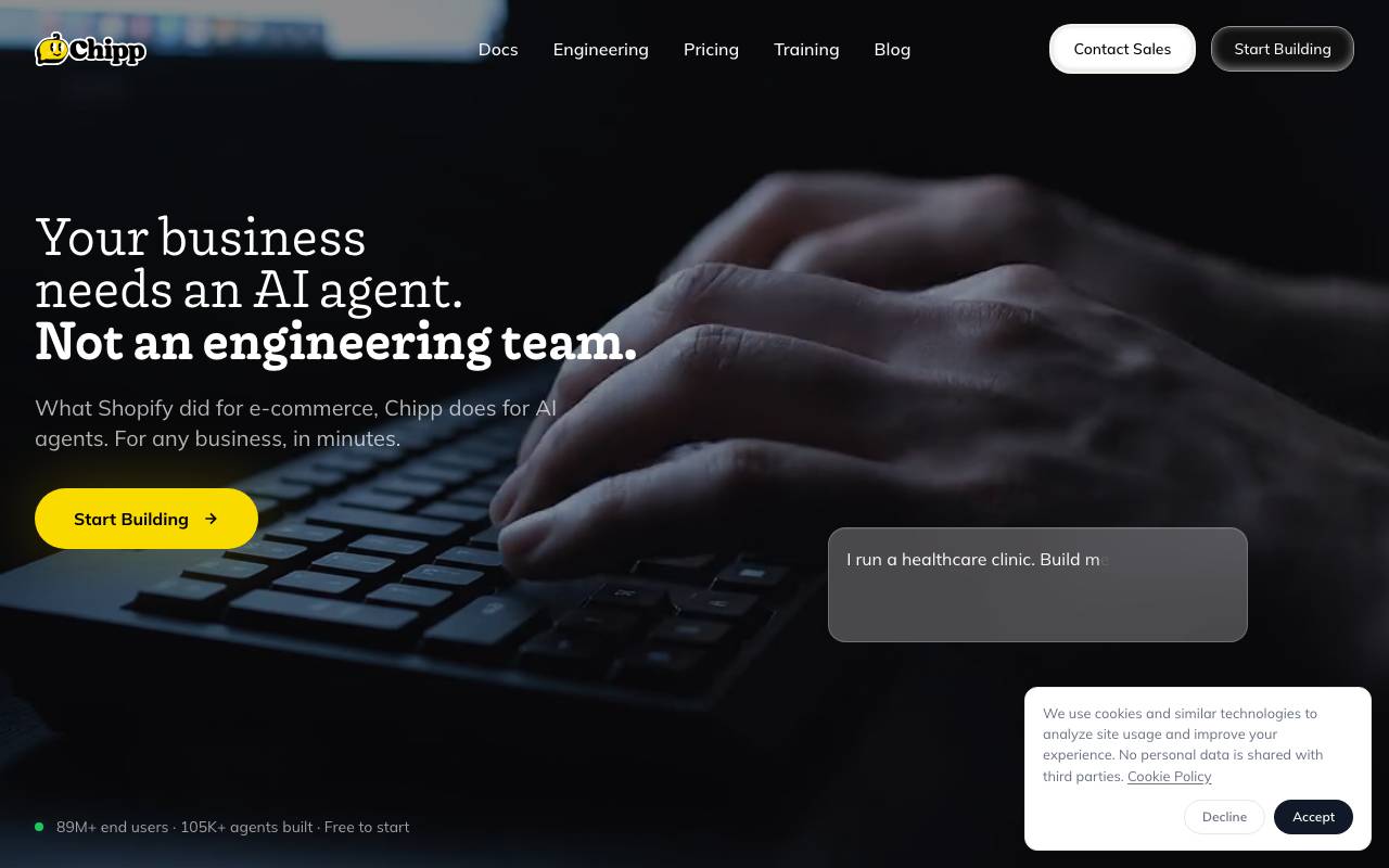 Chipp AI website preview