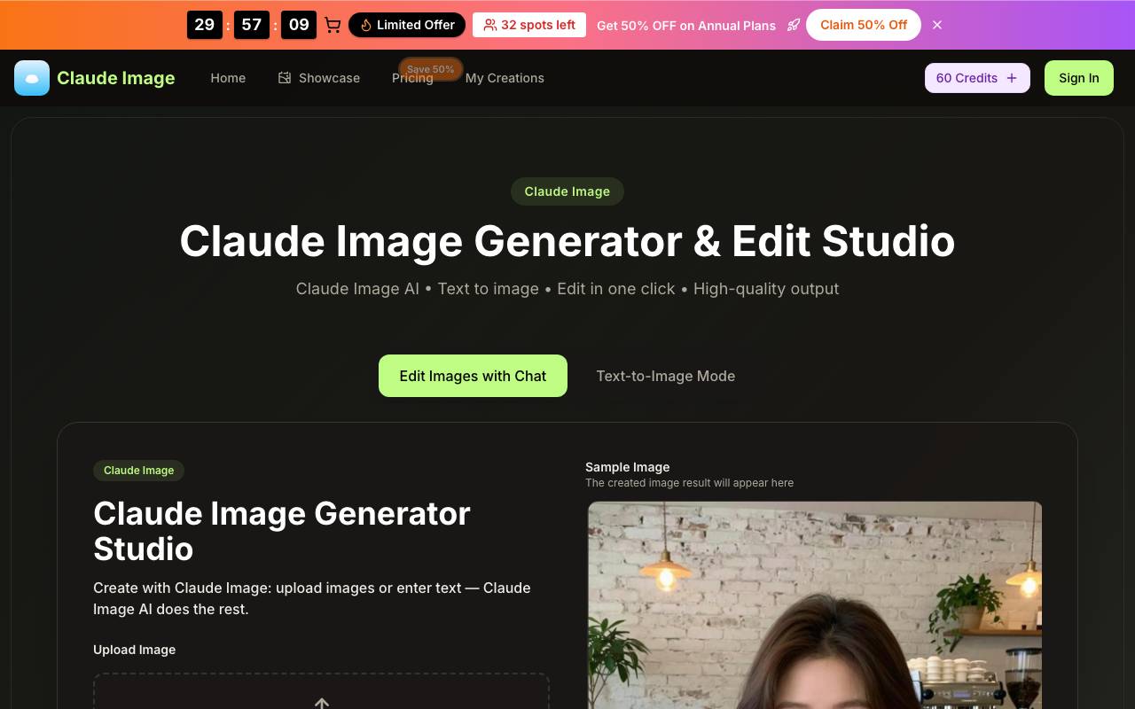 Claude Image website preview
