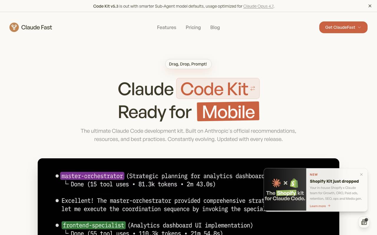Claudefast website preview