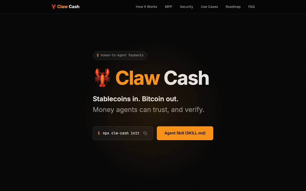 Claw Cash website preview