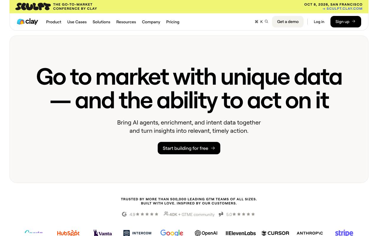 Clay website preview
