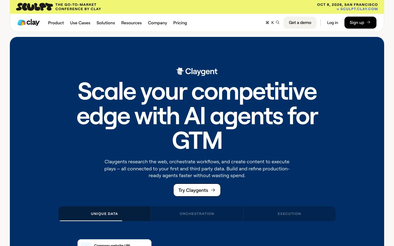 Claygent website preview
