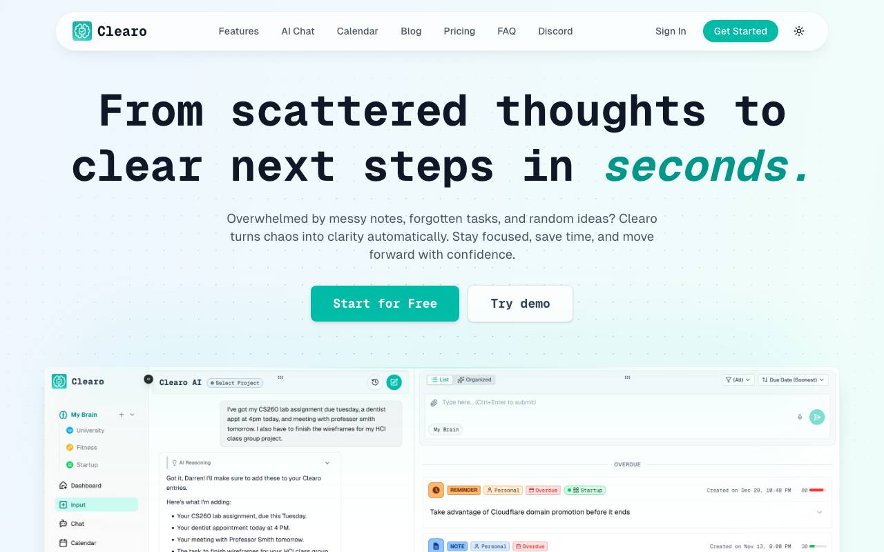 Clearo website preview