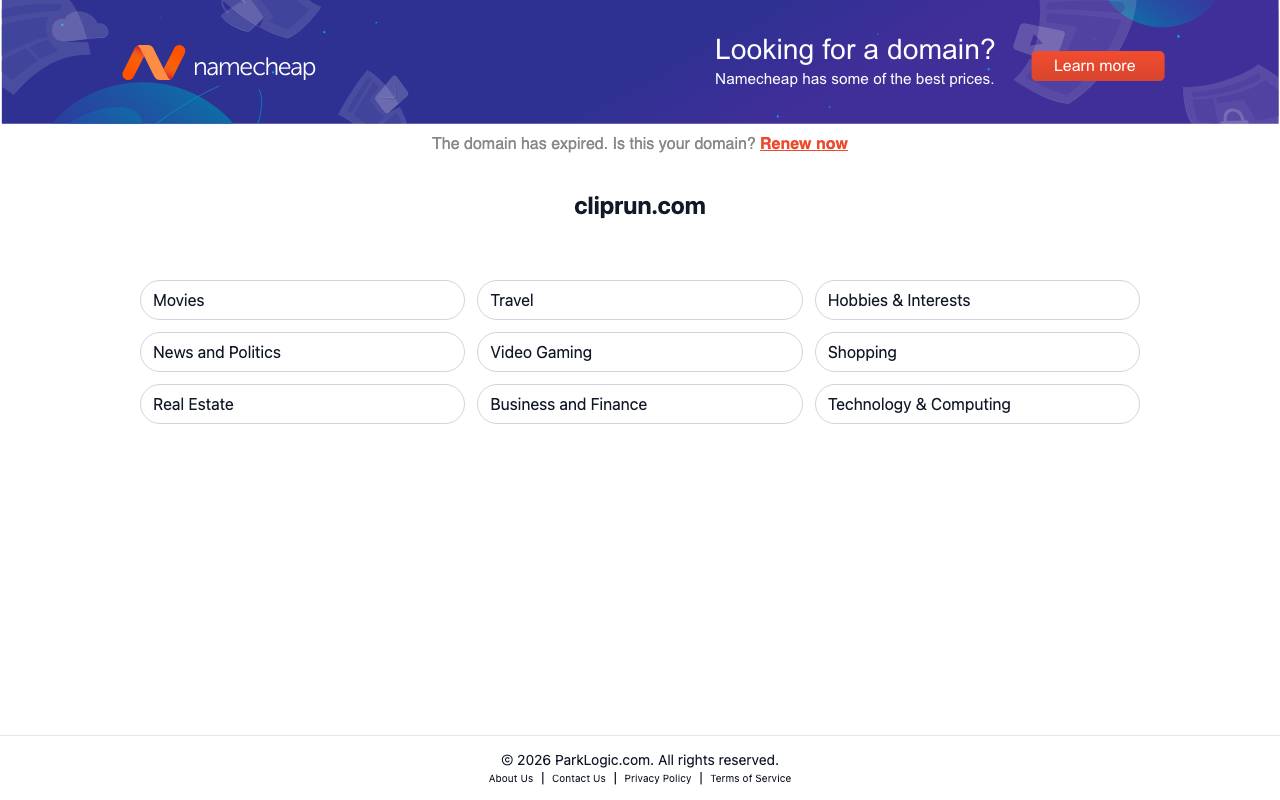 Cliprun website preview