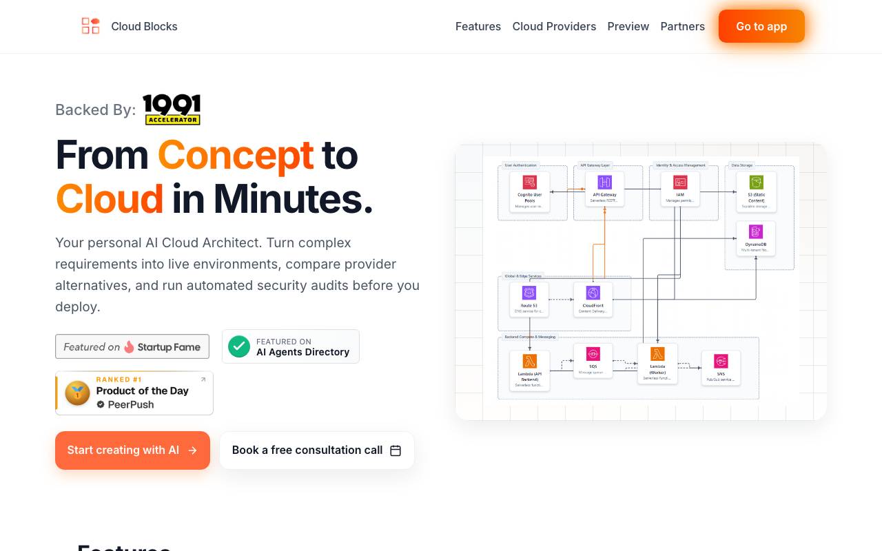 Cloud Blocks website preview