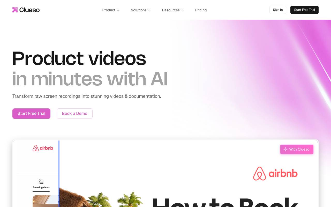 Clueso website preview