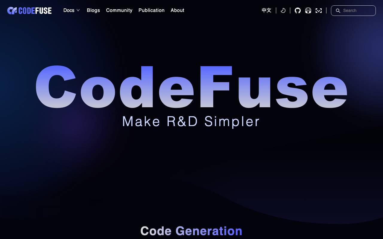 CodeFuse AI website preview