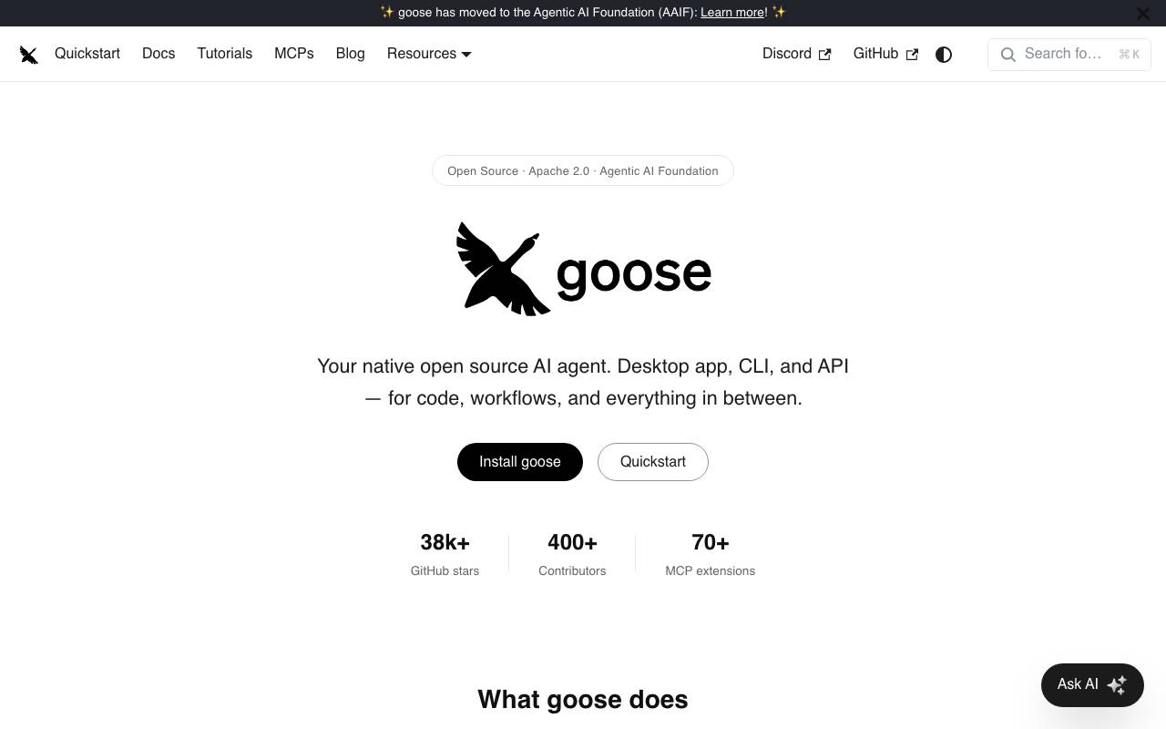 Codename Goose website preview